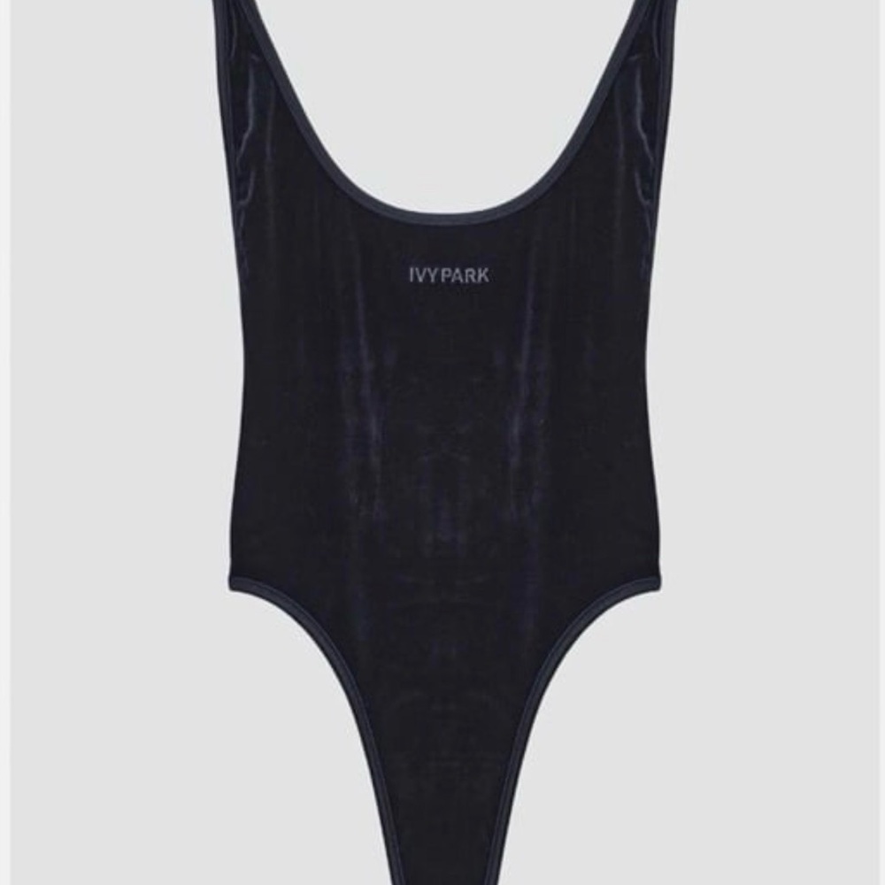 Adidas Ivy Park by Beyoncé Triple Black Velvet Body Suit - Picture 2 of 10